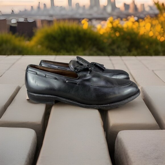 ✅Allen Edmonds Saratoga Tassel Loafers Men’s 9C Black Dress Slip On Shoes